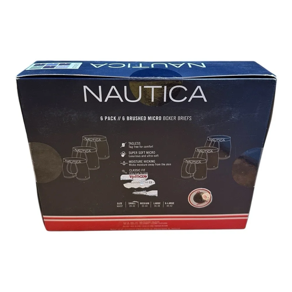 Nautica 6 Pack Brushed Micro Boxer‎ Briefs 5